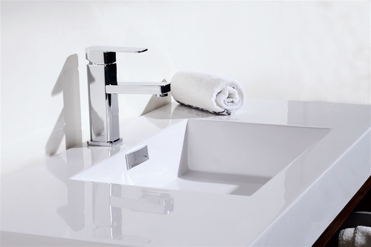 BSL40 Grey Oak Wall Mount Bathroom Vanity - Modern Floating Vanity with Sink for Small Bathrooms & Powder Rooms | Space-Saving Design for Apartments & Condos