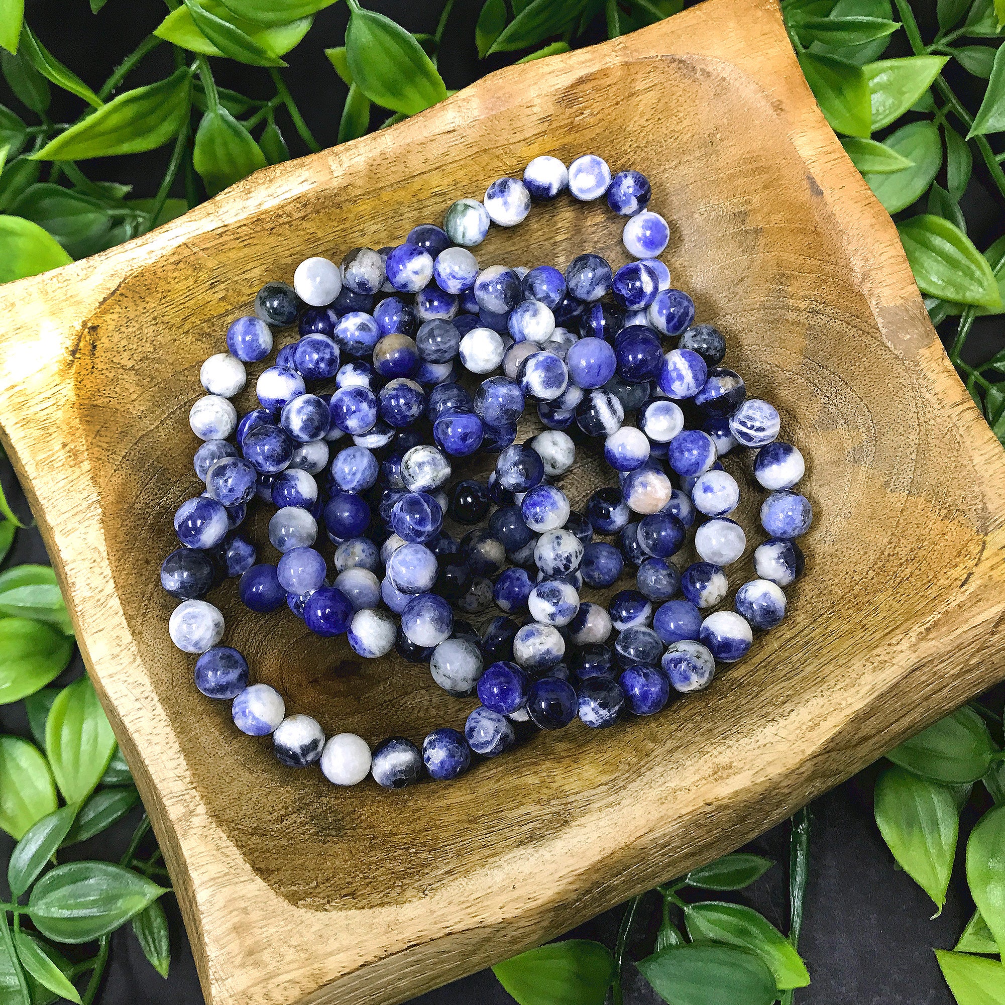 Natural Sodalite Gemstone 8mm Round Beads Handmade Stretch Bracelet for Men & Women - Yoga, Meditation & Spiritual Healing Jewelry