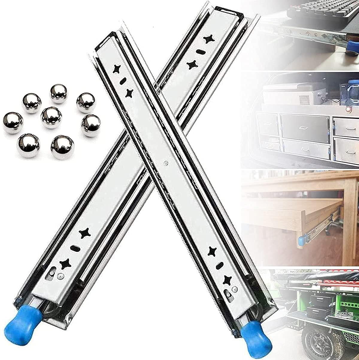Heavy Duty Drawer Slides 10-60 Inch with Lock - Full Extension Ball Bearing Side Mount Drawer Slides 500 lb Load Capacity (1 Pair, 36 Inch/900mm) - Perfect for Kitchen Cabinets, Office Furniture, and Garage Storage