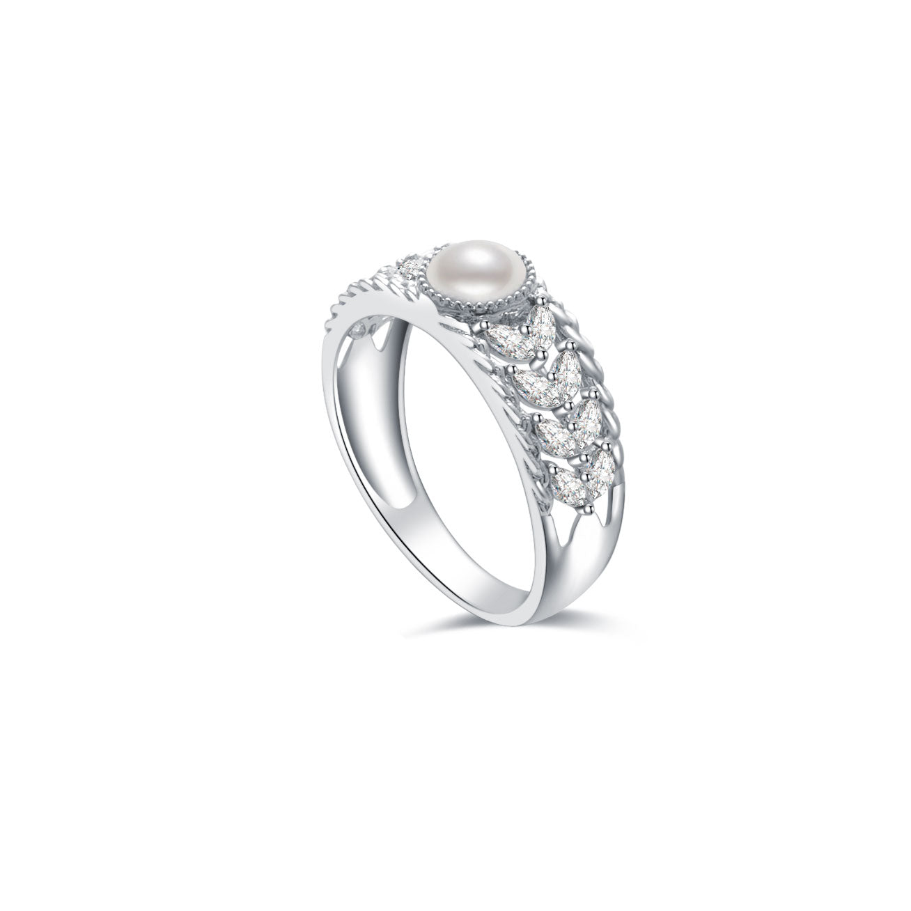18K Solid Gold Akoya Pearl Ring for Women - Elegant Pearl Jewelry Gift for Anniversary, Wedding & Special Occasions - KR00130