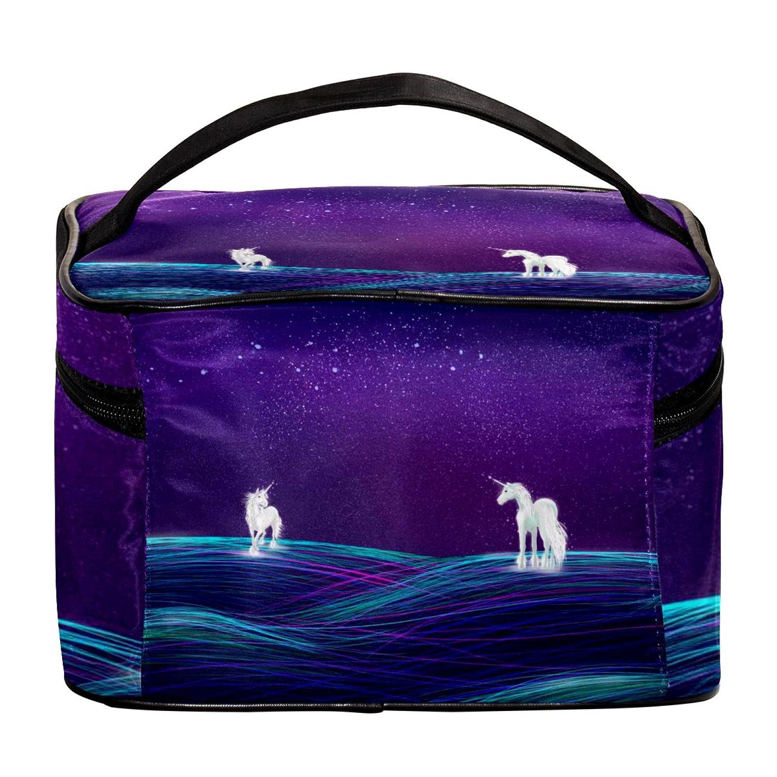 Unicorn Starry Makeup Bag - Large Cosmetic Organizer for Women & Girls | Travel & Storage