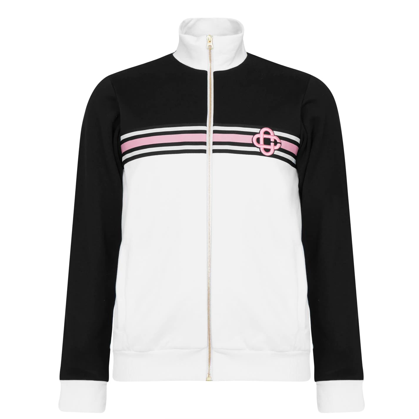 Casablanca Stripe Embroidered Track Jacket for Women - Stylish Athletic Top for Running, Gym & Casual Wear