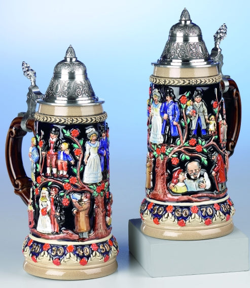 Authentic German Beer Steins - Handcrafted Oktoberfest Beer Mugs for Home Bar, Party & Collectibles - Perfect for Oktoberfest, Beer Tasting & Gifts