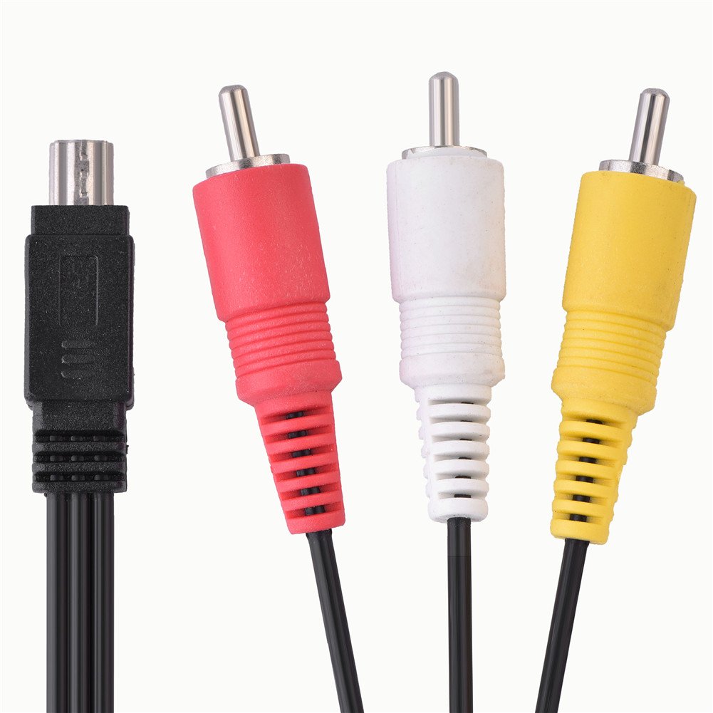 Mini USB to 3 RCA AV Cable - High Quality Video Audio Cable for Digital Cameras (IXUS 990/980/970) to TV - Connect Your Camera for Home Theater & Video Playback