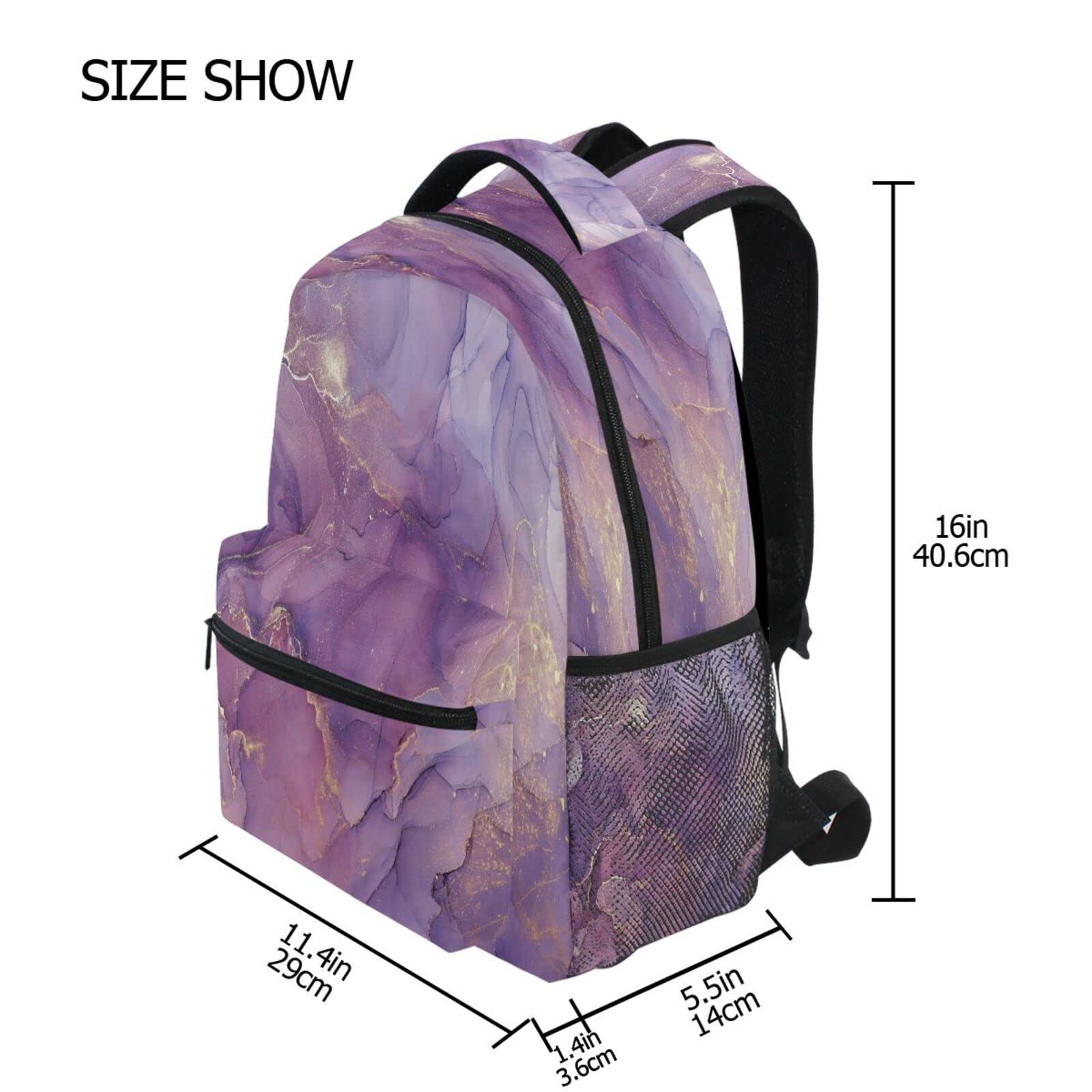 **Kcldeci Purple Marble Backpack for Girls - Lightweight Kids School Backpack, Durable Kindergarten Bookbag for Toddler Travel, Daycare & Outdoor Adventures**