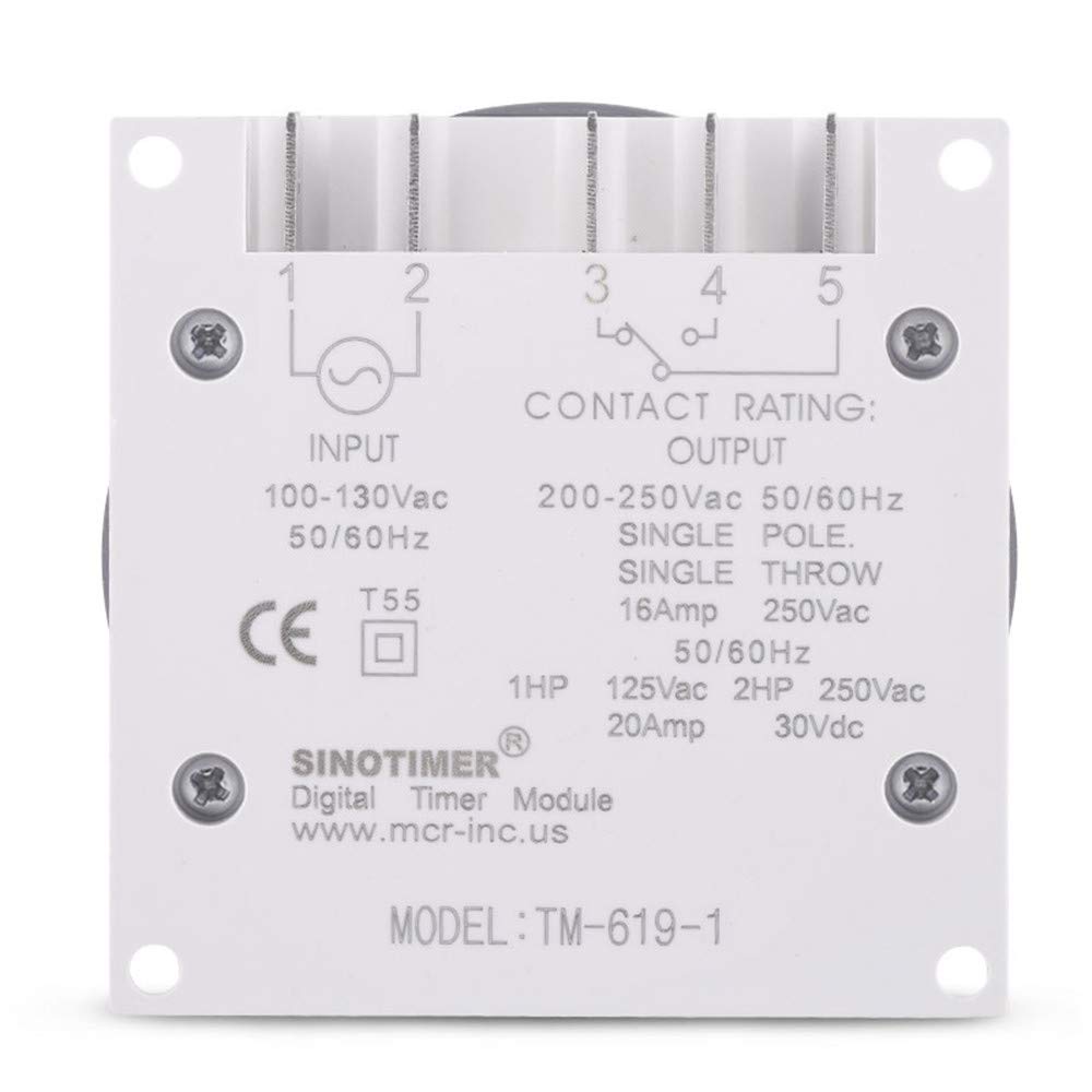 TM619 Digital LCD Weekly Programmable Timer Switch - 16A 1NO+1NC (110V) for Home Automation & Energy Saving | Perfect for Lights, Appliances & HVAC Control