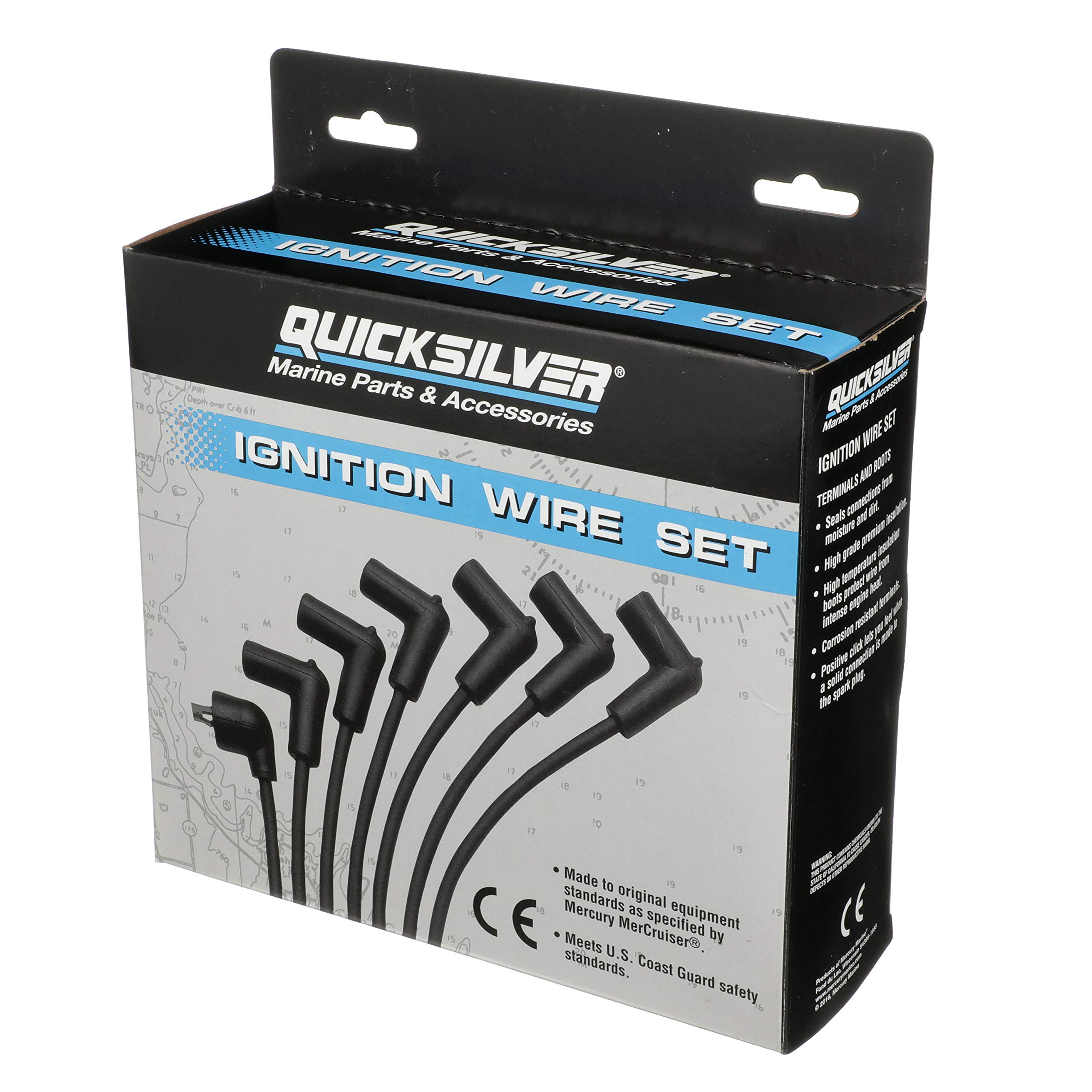 Quicksilver 816608Q80 Red High-Performance Spark Plug Wire Kit - Compatible with Marine & Automotive Engines for Smooth Ignition & Power Boost