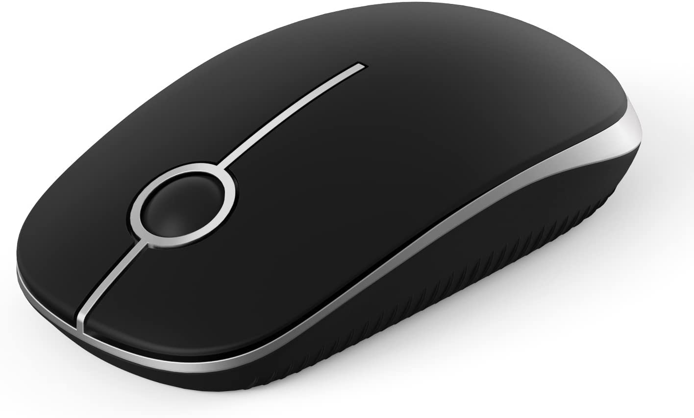 Vssoplor 2.4G Wireless Slim Mouse with Nano Receiver - Ultra Portable Ergonomic Computer Mouse for Laptop, PC, Notebook (Black & Silver) - Perfect for Office, Home, Travel & Gaming Use