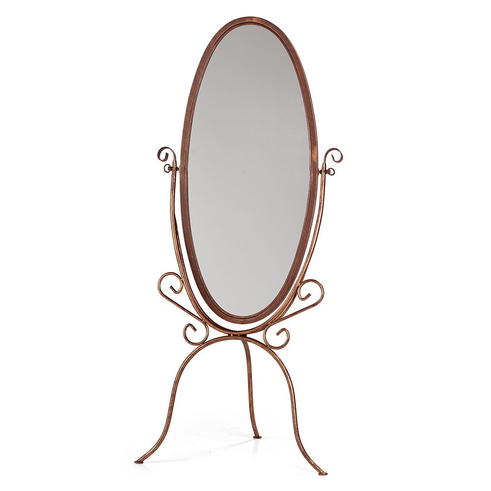 SSWBasics Boutique Cobblestone Cheval Floor Mirror - Full Length Standing Mirror with Antique Gold Frame for Bedroom, Living Room & Dressing Room Decor