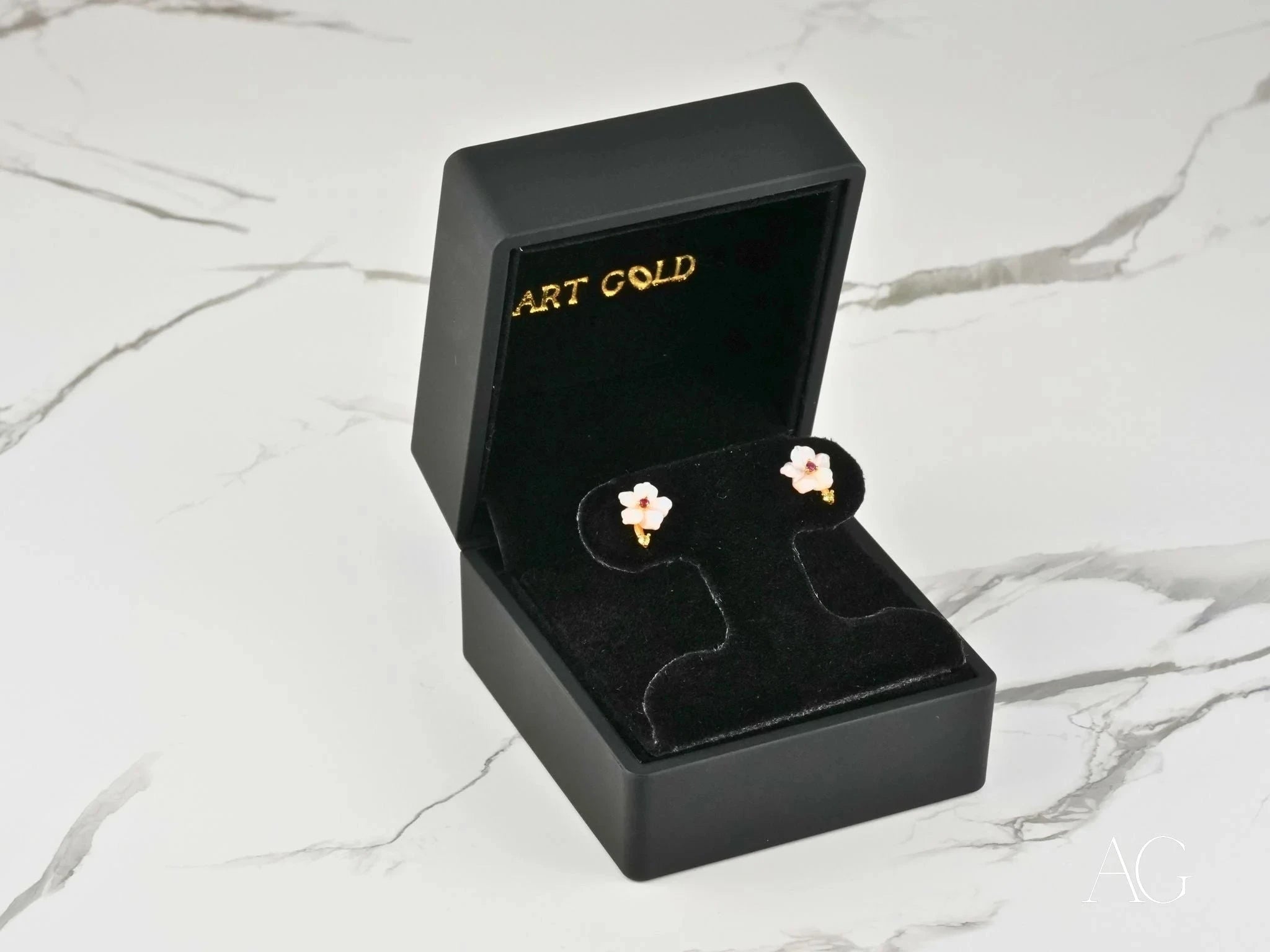 Petal Fantasy 18K Gold Flower Cubic Zirconia Earrings – Elegant Dangle Earrings for Women, Perfect for Weddings, Parties & Special Occasions