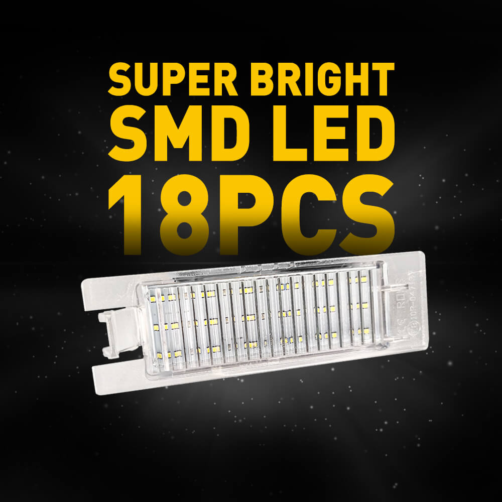 LED License Plate Light Assembly for Chevrolet Camaro 2014-2021, Malibu 2013-2015 & 2016 Limited, Volt 2011-2019 - 6000K Xenon White - Bright & Durable Replacement for Night Driving & Enhanced Vehicle Appearance