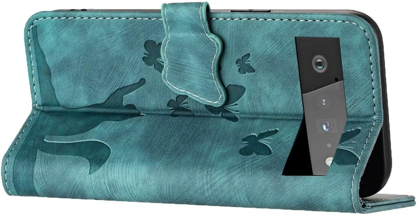 Google Pixel 6 Pro Leather Flip Case with Card Slots & Kickstand - Premium Protective Phone Cover for Business & Travel | Compatible with Wireless Charging