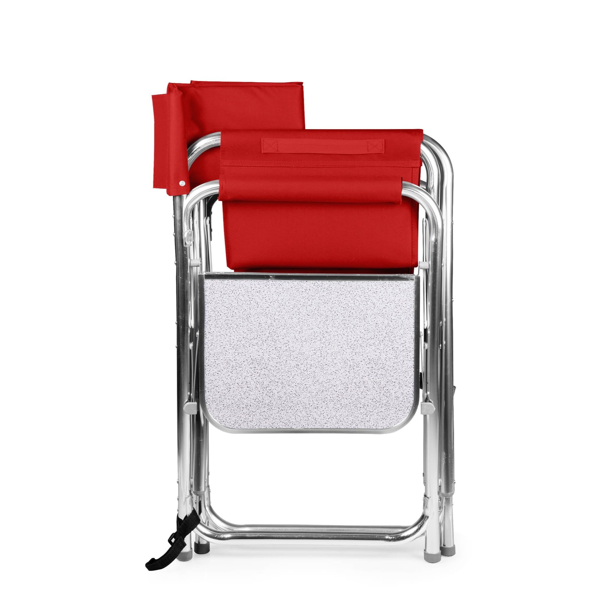 PICNIC TIME Sports Chair with Side Table - Portable Folding Camping Chair for Adults, Beach Chair with Cup Holder - Perfect for Outdoor Activities, Picnics, Camping & Beach Trips (Red)