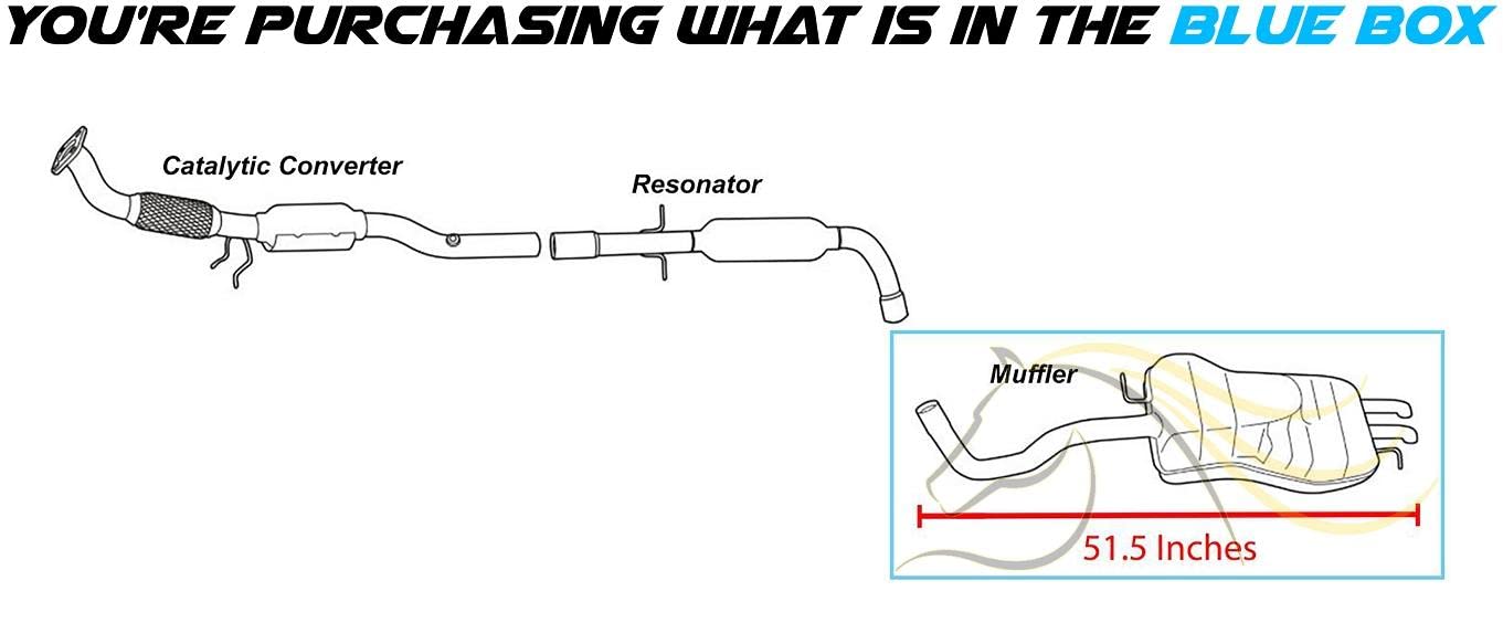Stainless Steel Exhaust Muffler for Volkswagen Golf 2000-2006 1.8L, 1999-2006 1.9L, 2000-2005 2.8L - Direct Fit Replacement with Free Clamp - Durable Performance Upgrade for Better Engine Sound & Efficiency