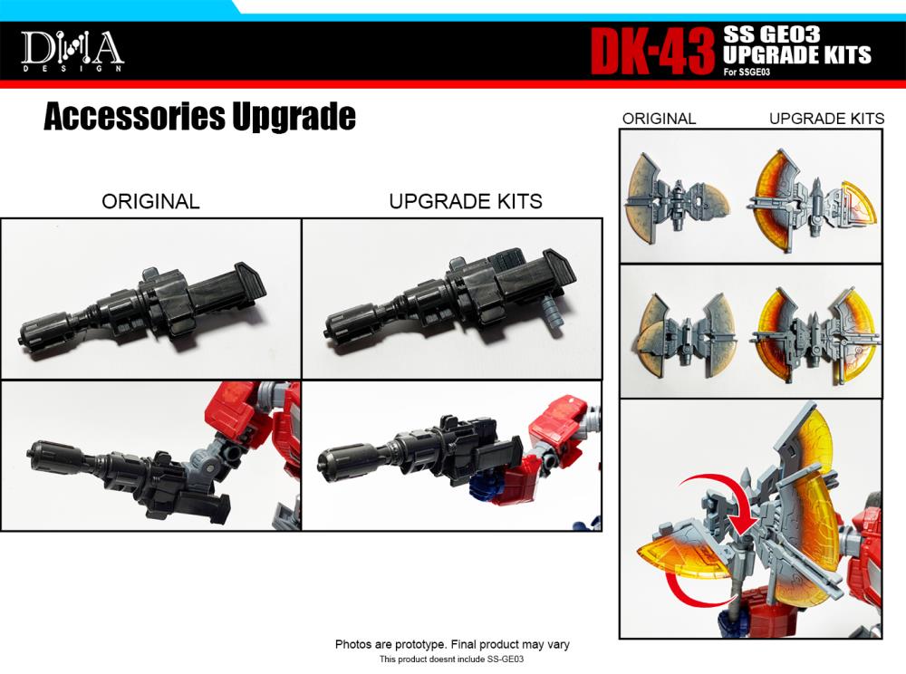 DNA Design DK 43 Upgrade Kit for SS GE03 Gamer Edition Optimus WFC - Transformers Action Figure Accessories for Collectors & Display Enhancement