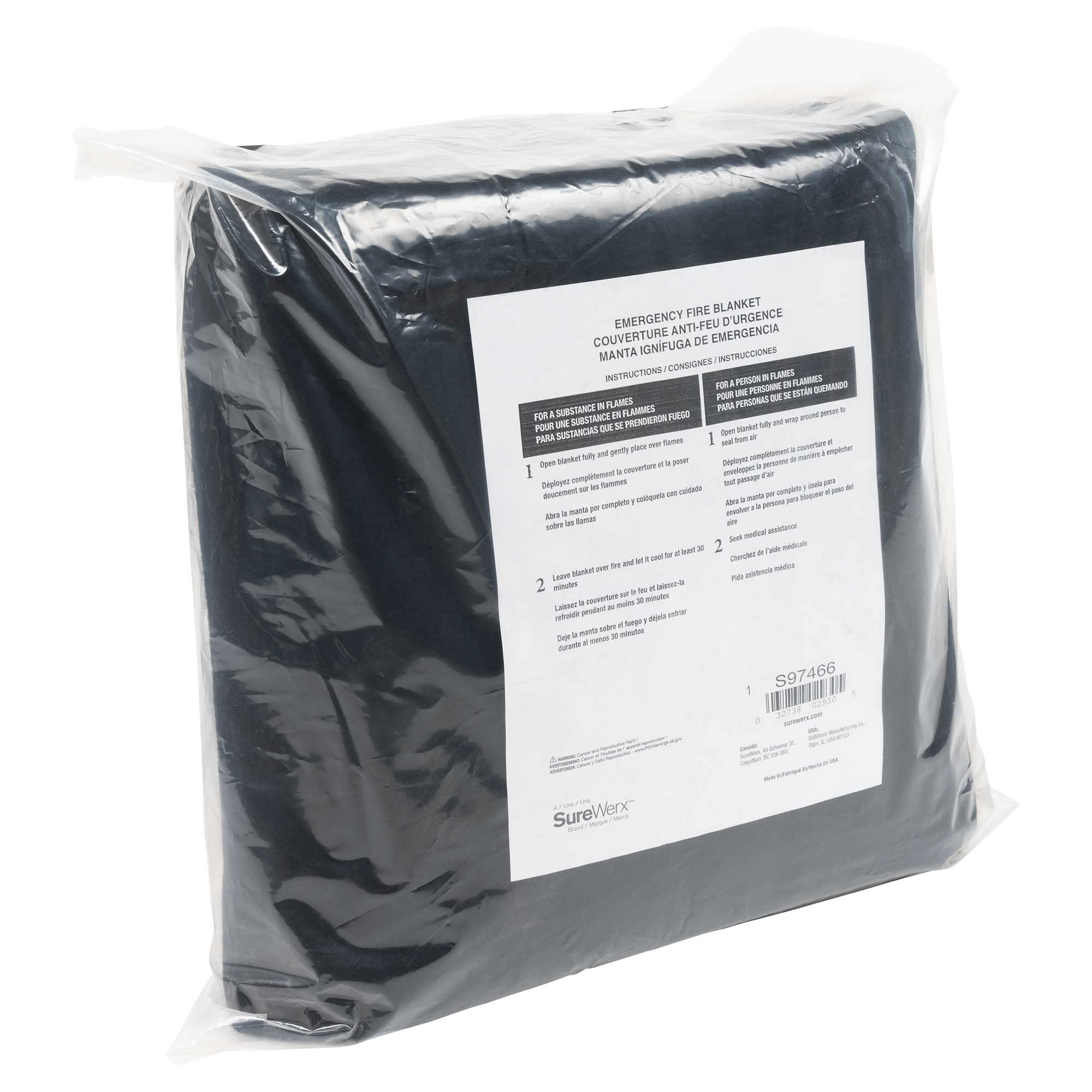 Sellstrom SoftShield Fire Blanket - 5' x 6' Carbon Fiber Felt High Temperature Resistant Fire Safety Blanket - Replacement Blanket for Home, Kitchen, Workshop & Emergency Use