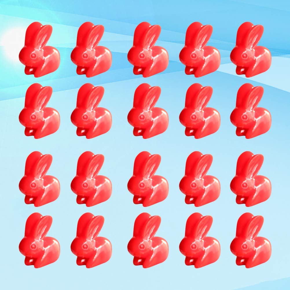 Cabilock 20pcs Wooden Rabbit Figurines - Mini Resin Animal Statues for Home Decor, Easter Flowerpot Ornaments, Desktop Toys, Terrarium Accents | Perfect for Spring Decor, Party Favors, and Shelf Displays