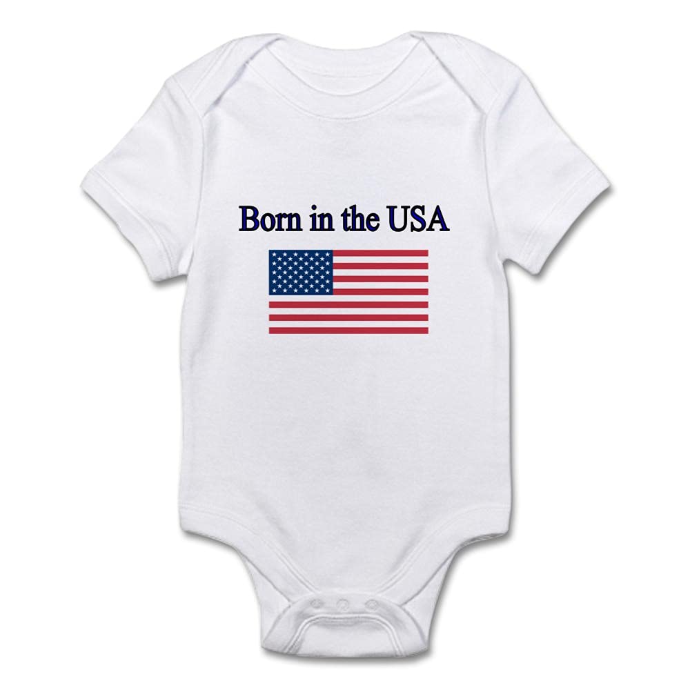Born in The USA Baby Bodysuit - Patriotic American Flag Infant Onesie for Newborns & Toddlers | Perfect for 4th of July, Memorial Day & Independence Day Celebrations