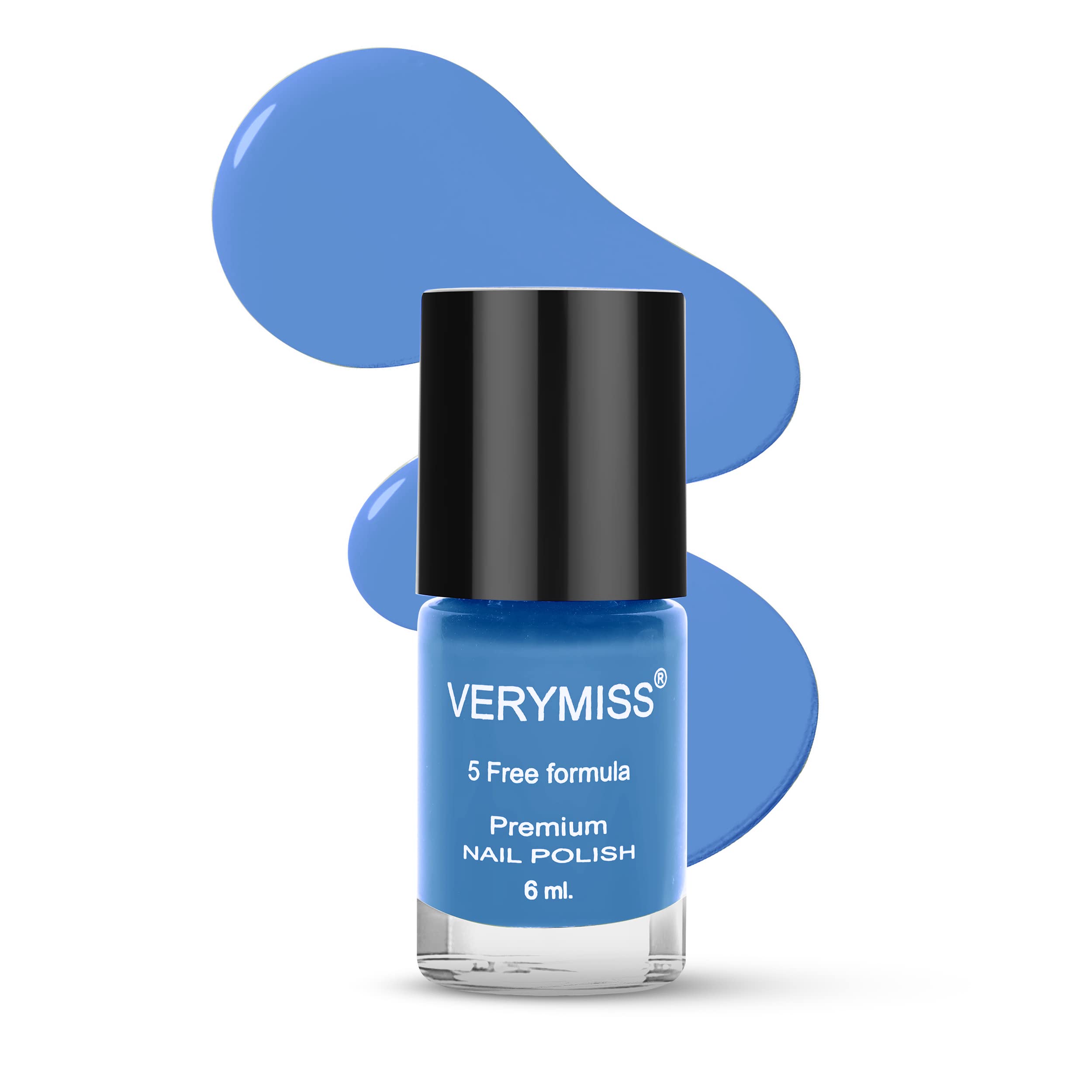 Verymiss Premium Nail Polish 6ml - Long Lasting Azure Blue Nail Lacquer with High Gloss Finish | Perfect for Manicures, Pedicures & Nail Art Designs