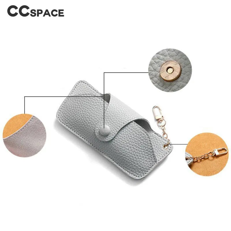 CCSpace Handcrafted PU Leather Eyeglass Case - Durable & Stylish Eyewear Protector for Men & Women - Perfect for Travel, Work & Everyday Use