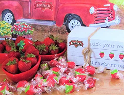 Delicious Red Strawberry Flavored Taffy Chews - Sweet & Chewy Candy for Parties, Gifts & Snacking