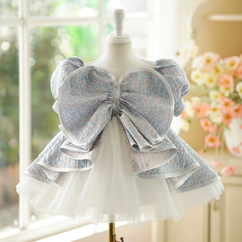 Adorable Baby Girl Fluffy Princess Dress with Big Bow - Toddler Pageant & Birthday Party Outfit - Perfect for Special Occasions, Photoshoots, and Holiday Celebrations