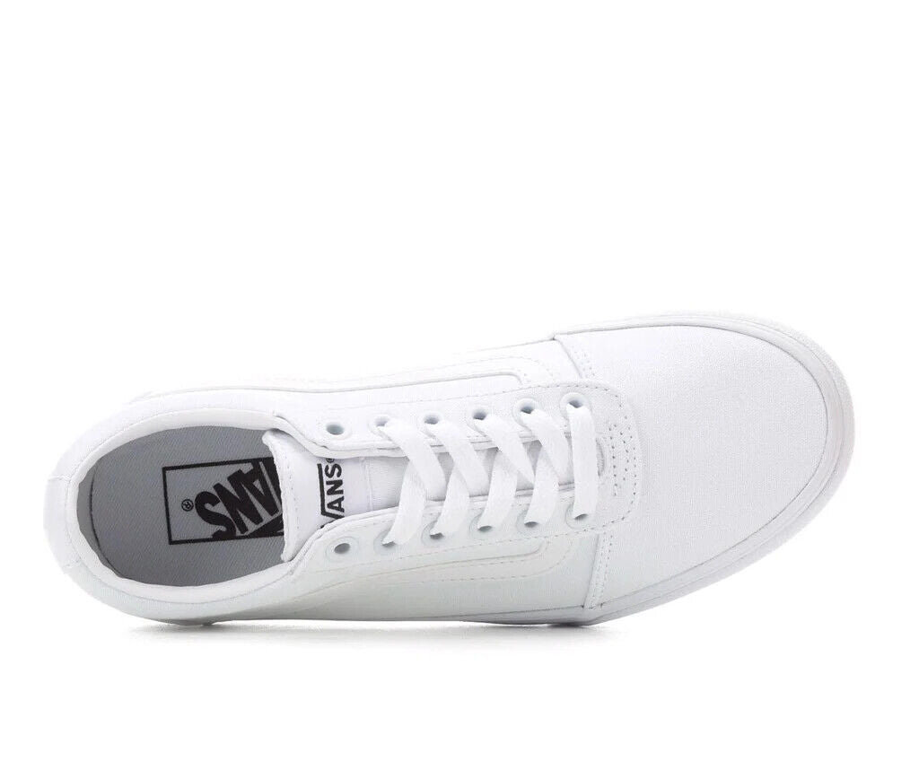 Vans Women's Ward Platform Sneakers - White Canvas Slip-On Shoes for Casual Wear & Street Style Fashion