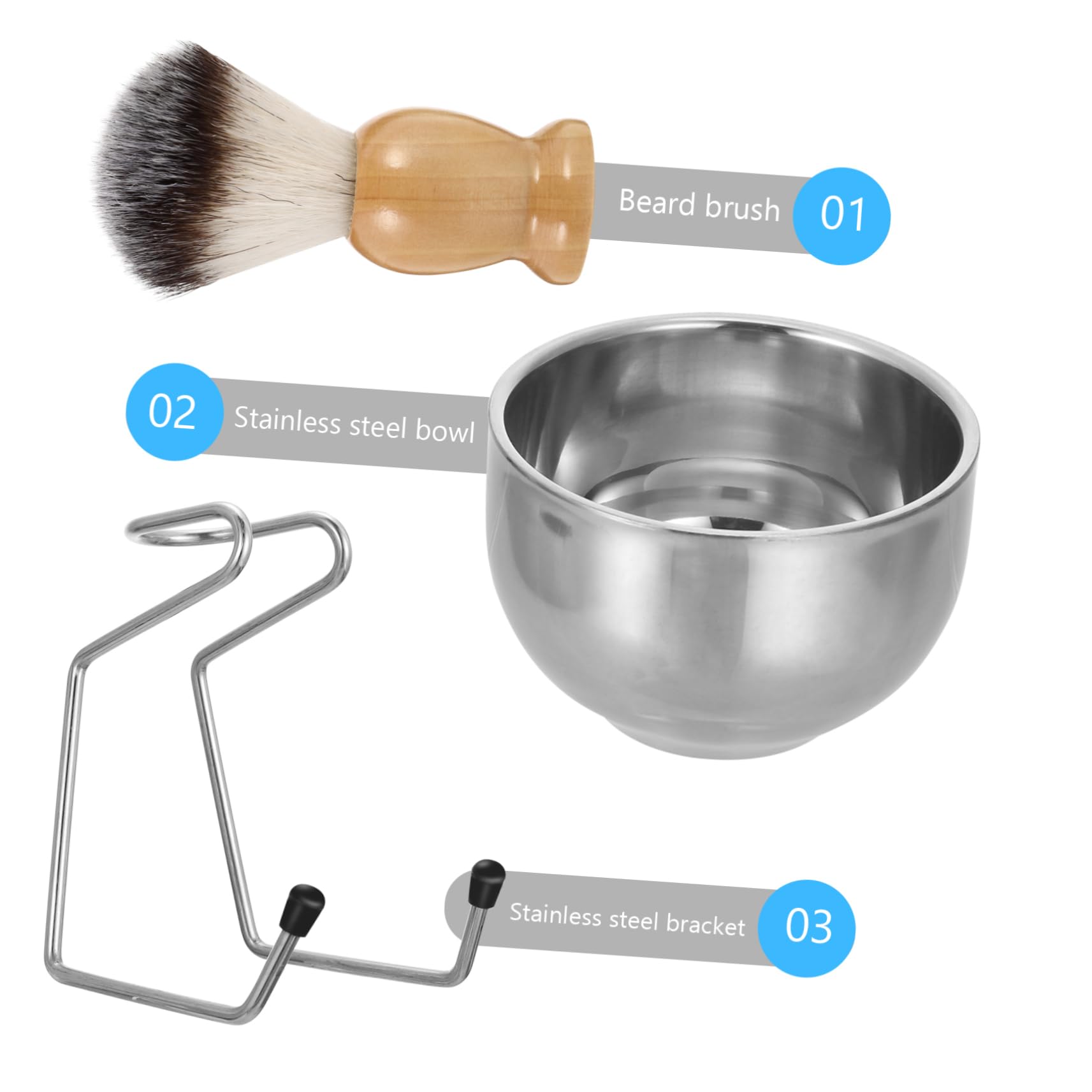 Premium Men's Shaving Kit - Healeved 1 Set with Shave Brush, Razor & Bowl for Smooth Shaving | Perfect Gift for Father's Day & Travel Grooming Essentials
