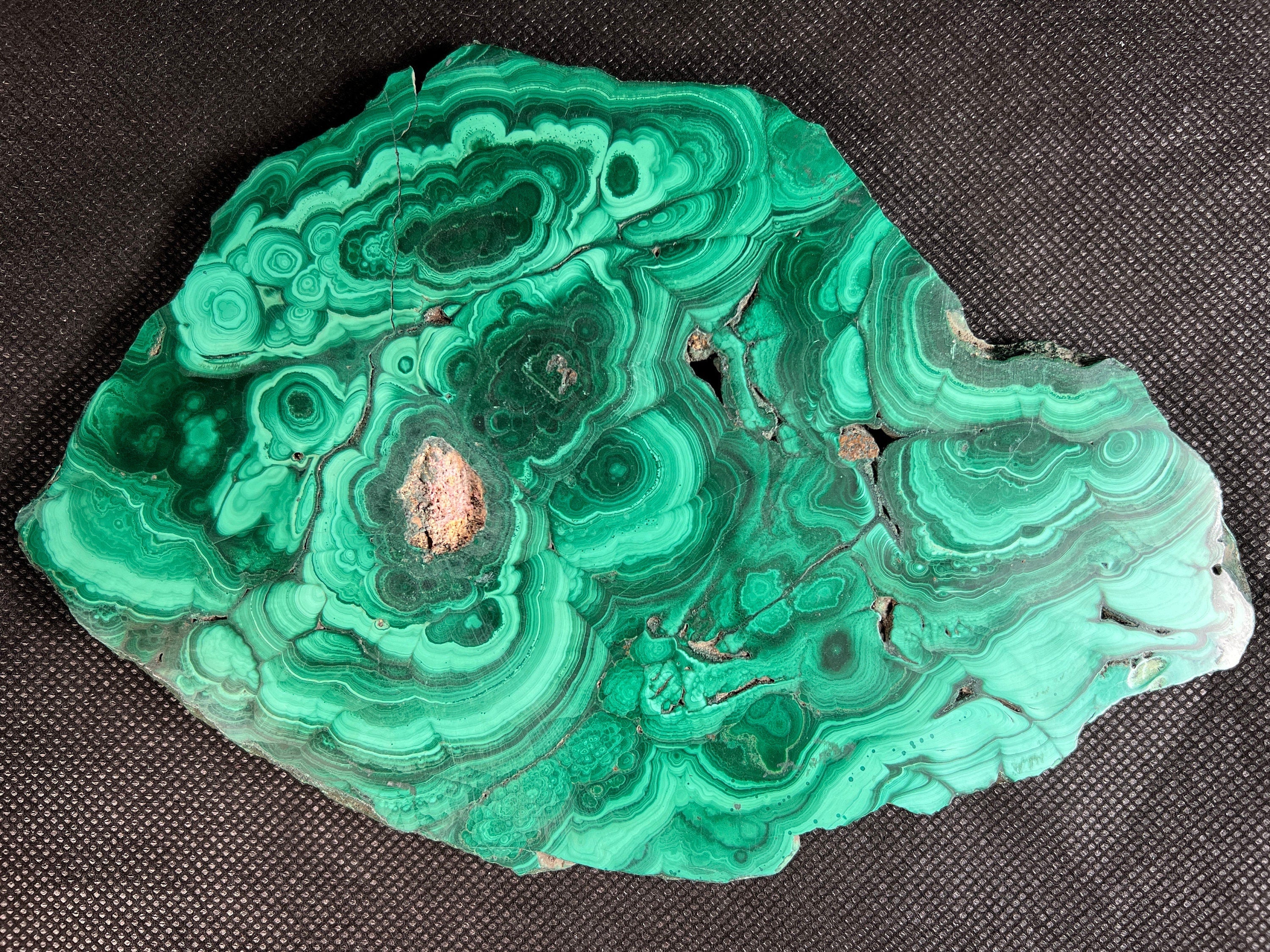 Premium MALACHITE Crystal Slab - Natural Green Malachite Stone for Jewelry Making, Unique Handcrafted Gifts, Home & Office Decor (50427) | Perfect for Meditation Spaces, Healing Crystals Collection & Luxury Interior Design