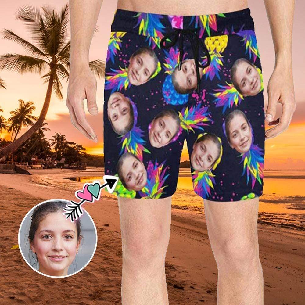 Custom Quick Dry Swim Trunks for Men - Personalized Face Design | Perfect for Beach, Pool, and Summer Vacation