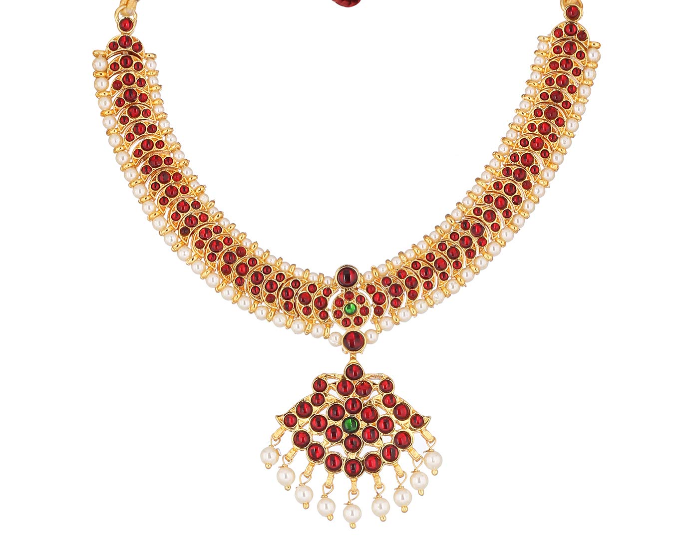 3 Line Long Pearl Haram Necklace Set with Pendant, Short Necklace & Earrings – Elegant Jewelry for Weddings, Parties & Special Occasions