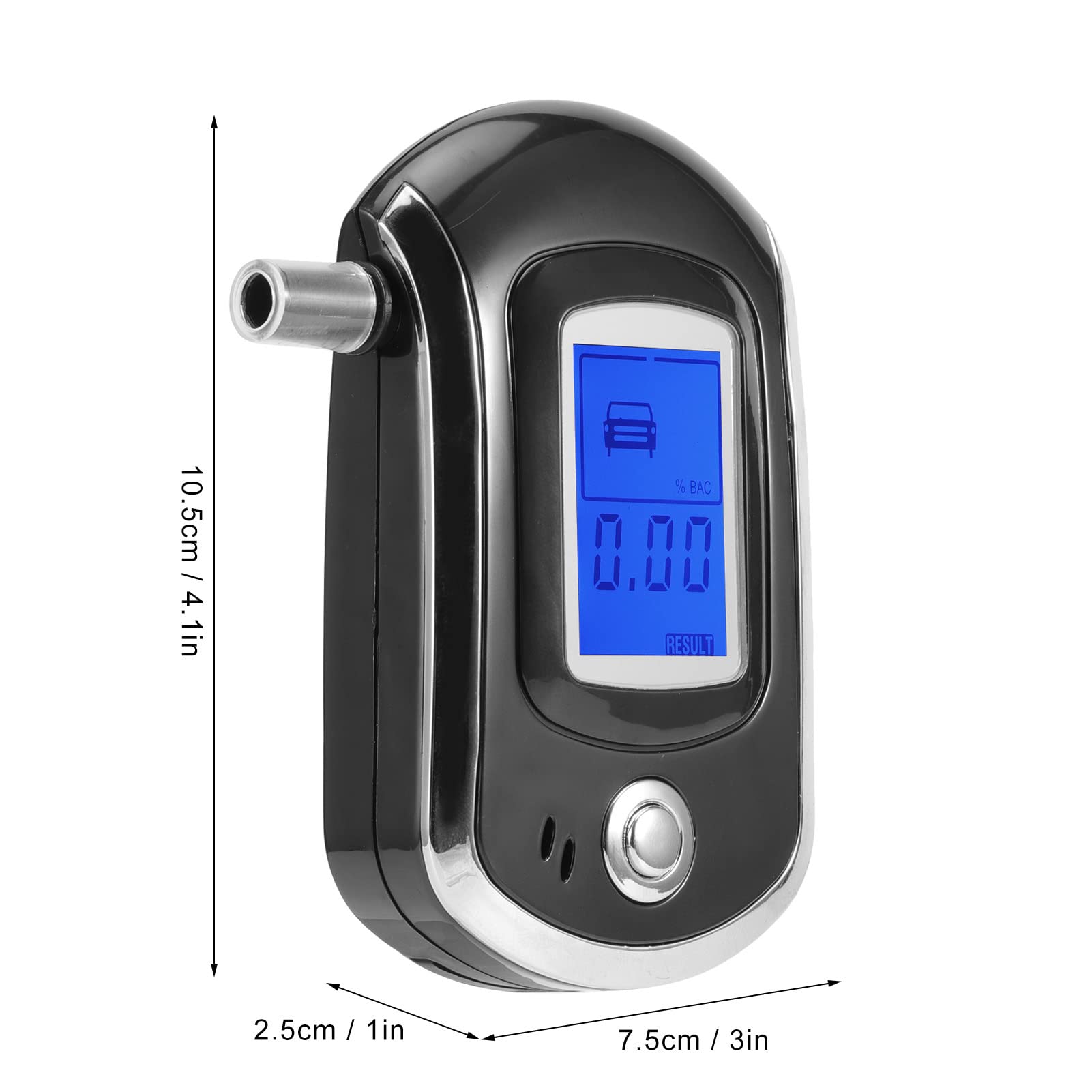 AT6000 Portable Breathalyzer with LCD Digital Display & Warning Function - Accurate Alcohol Tester for Personal, Workplace, and Road Safety Use