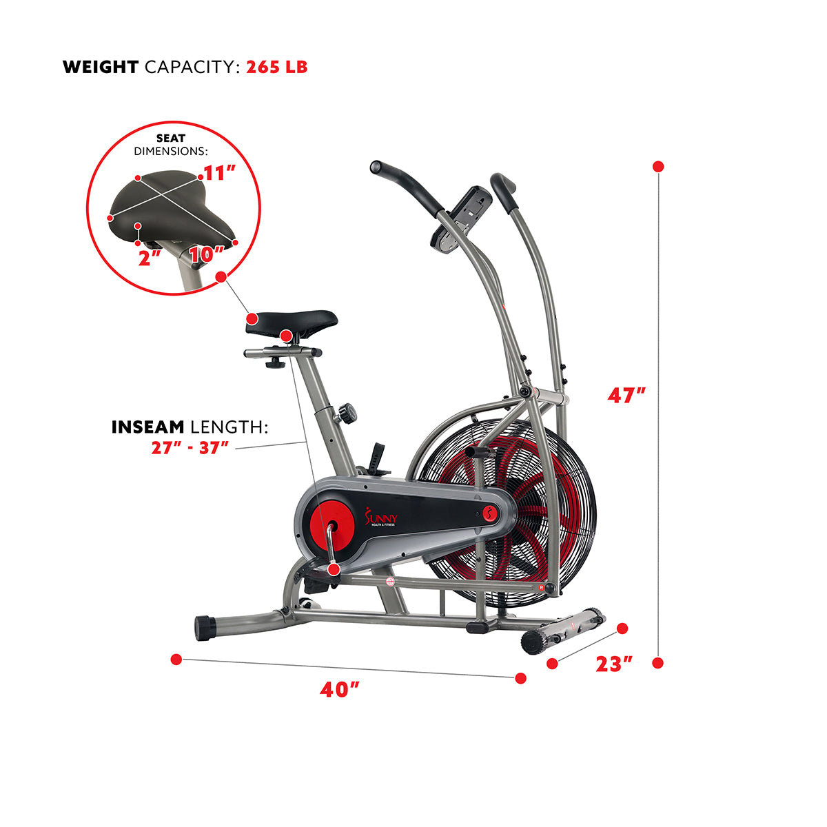 Motion Air Bike - Fan Exercise Bike with Adjustable Air Resistance, Device Holder for Home & Office Workouts | Perfect for Cardio, Indoor Cycling & Fitness Training