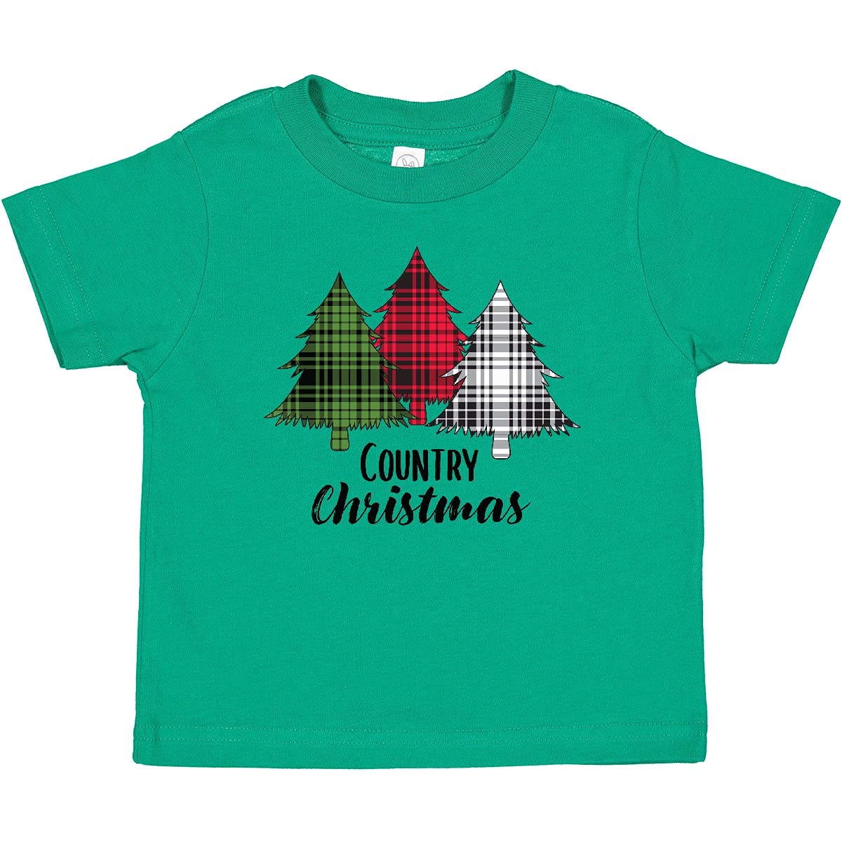 Inktastic Country Christmas Plaid Trees Baby T-Shirt - Cute Holiday Outfit for Infants & Toddlers - Perfect for Family Photos, Christmas Parties & Festive Celebrations