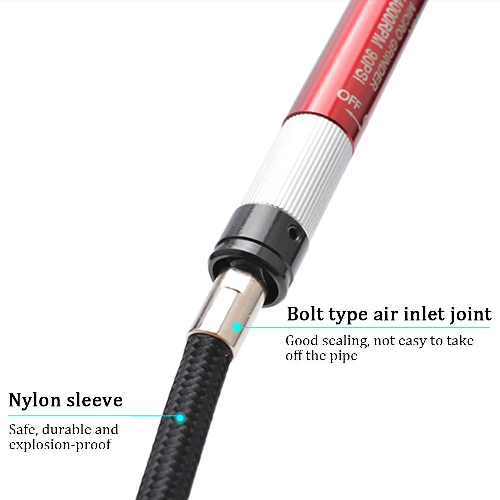 High-Speed Micro Air Grinder Set - 65000 RPM Air-Powered Die Grinder Kit for Metal Polishing, Wood Carving & DIY Projects