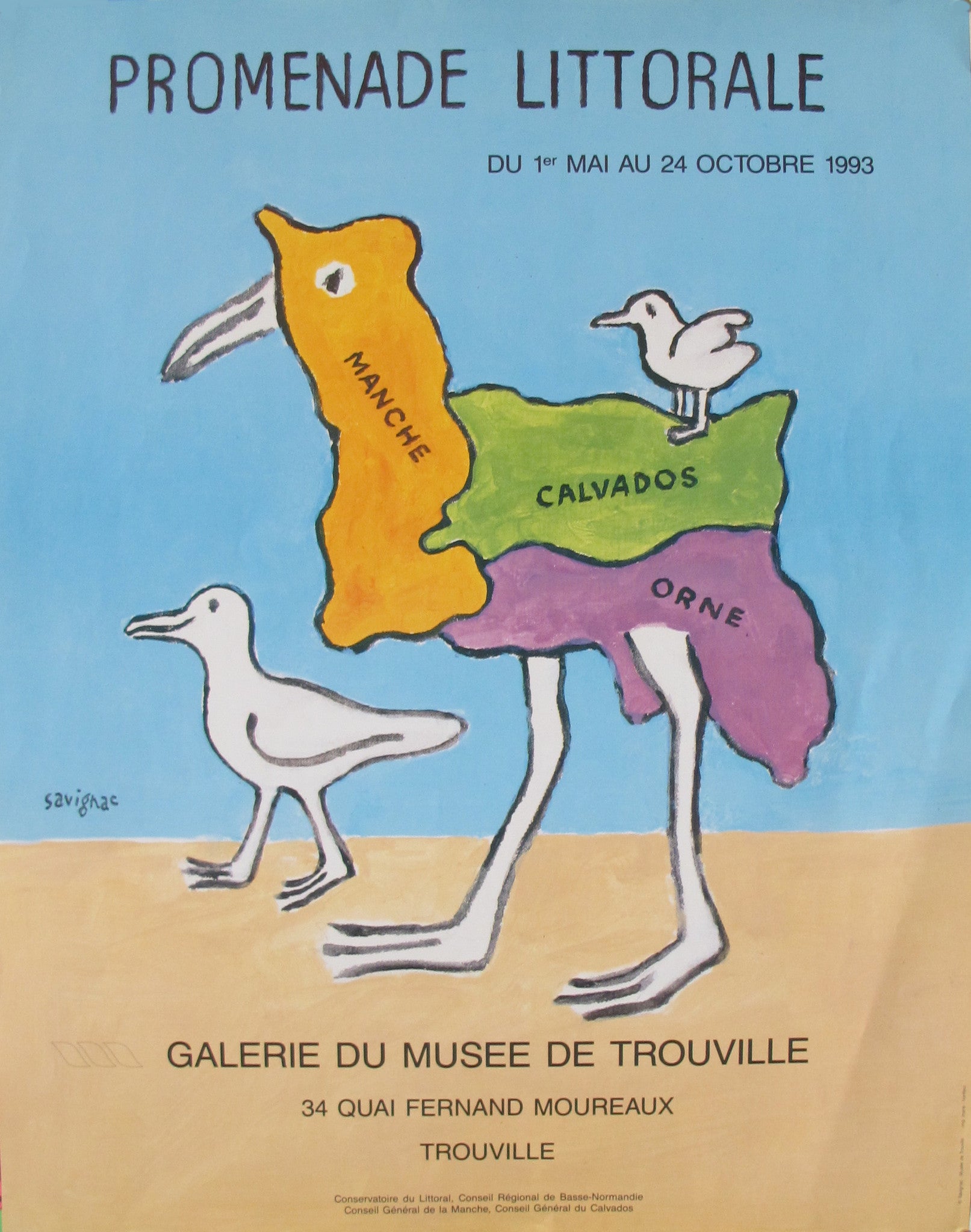 1993 Original Vintage French Poster - Promenade Littorale Coastal Art Print for Home & Office Decor | Perfect for Living Room, Bedroom or Gallery Wall