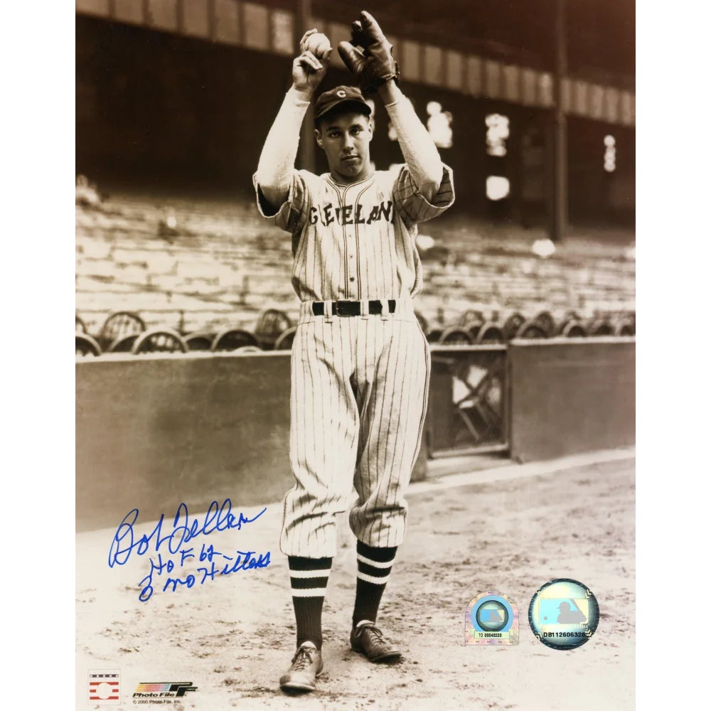 Bob Feller Signed Autographed 8x10 Photo - Cleveland Indians MLB Hof No-Hitter Inscribed with COA | Perfect for Sports Memorabilia Collectors and Baseball Fans Display