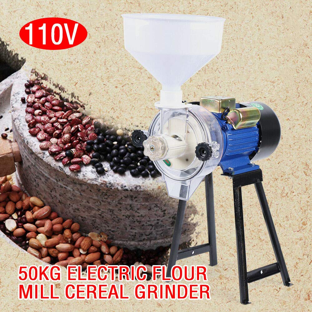 2.2KW High-Speed Electric Grain Grinder & Herb Mill - Commercial Flour Powder Machine with Funnel for Wheat, Rice, Spices (Wet/Dry Grinding) - Perfect for Home Baking, Coffee Beans, Nut Butter & Commercial Kitchens