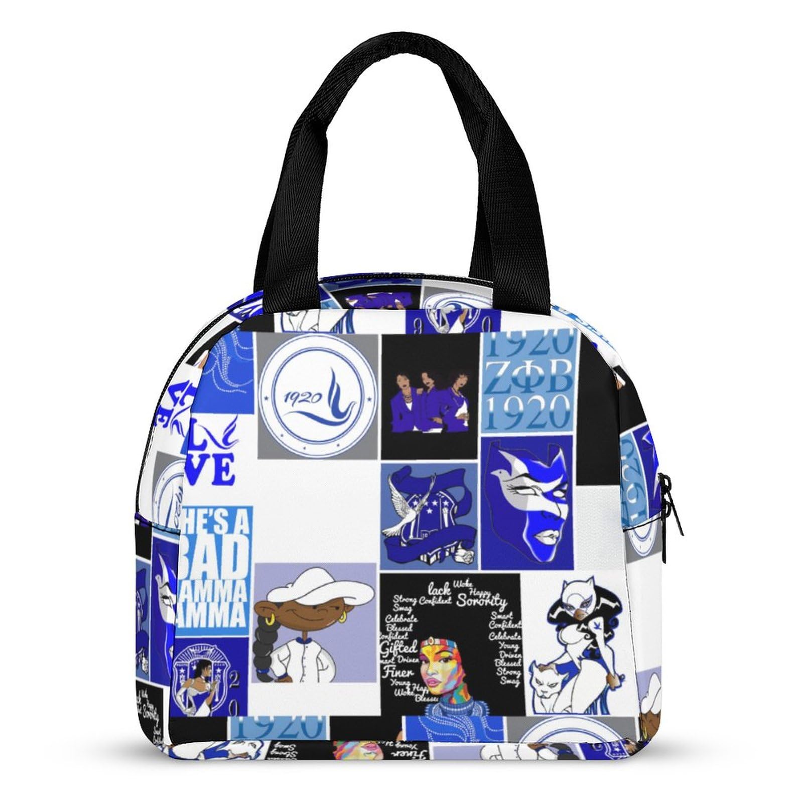 SOMIK Insulated Lunch Bag for Women & Girls - Leak Proof Thermal Tote with Cute Design to Keep Food Fresh - Perfect for Office, Work, Picnic, Hiking, Beach & School Lunch (A2)