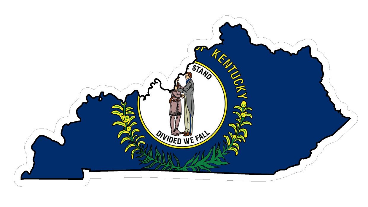 Kentucky State Flag Vinyl Decal - Premium Distressed American State Pride Sticker for Cars, Trucks, Windows, Laptops - USA Flag Black & White Design - Waterproof 5 Inch - Perfect for Tailgating, Home Decor & Patriotic Gifts