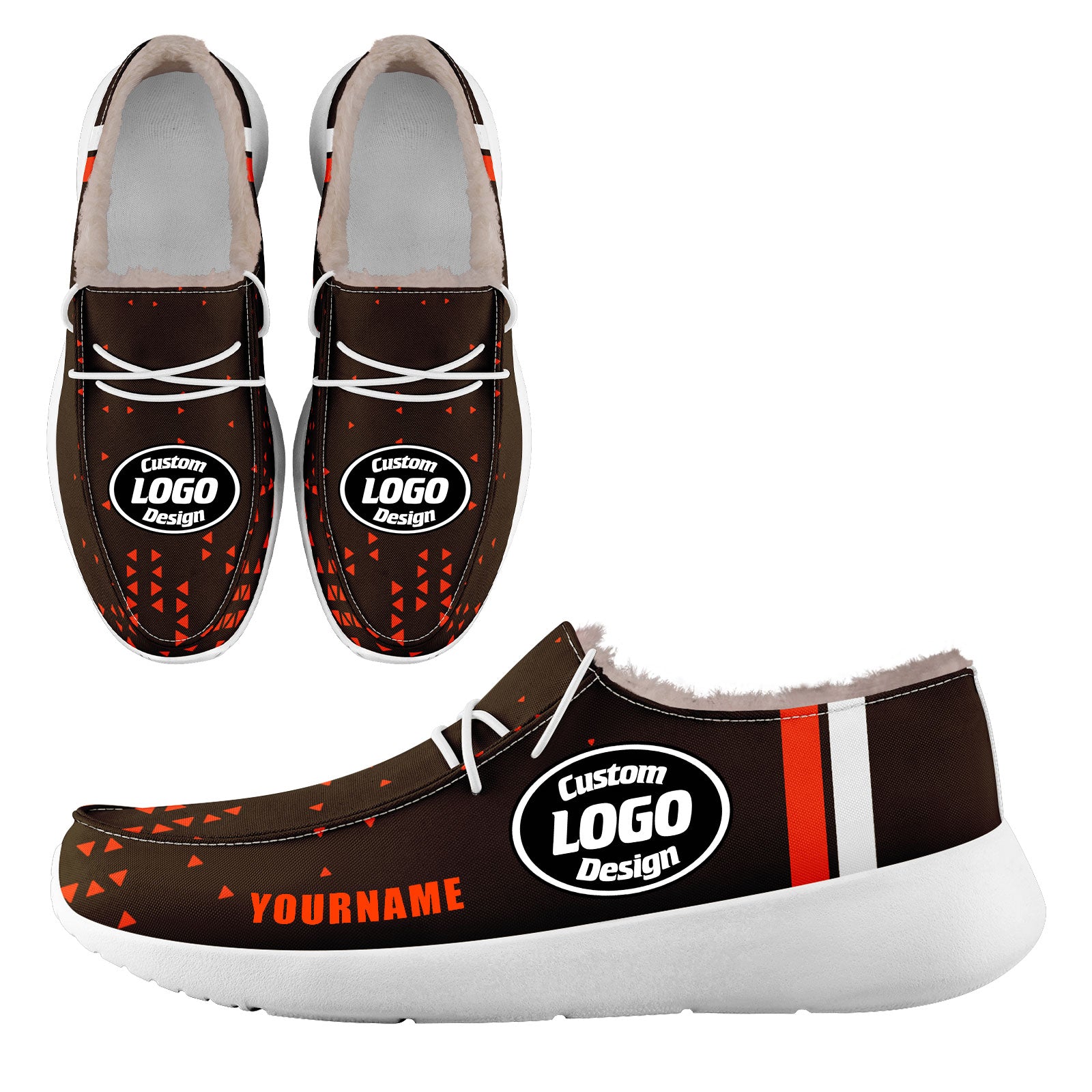 Custom Brown & Orange Cleveland Sneaker Shoes - Personalized Combo Pack (D020289-8) | Trendy Streetwear for Men & Women | Perfect for Casual Outings, Gym Sessions & Urban Fashion