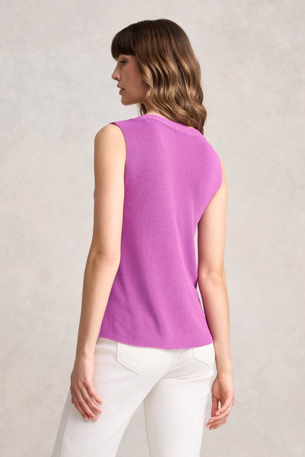 First Bloom Women's V-Neck Knitted Tank Top - Soft Breathable Summer Layering Staple for Casual Outfits & Beach Cover-Ups