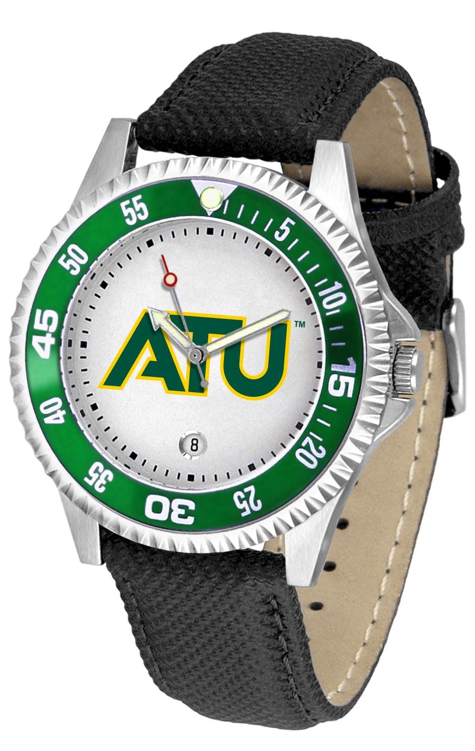 SunTime Arkansas Tech University Men's Competitor Watch with Genuine Leather Band - Stylish Analog Watch for College Students, Graduation Gifts & Everyday Wear