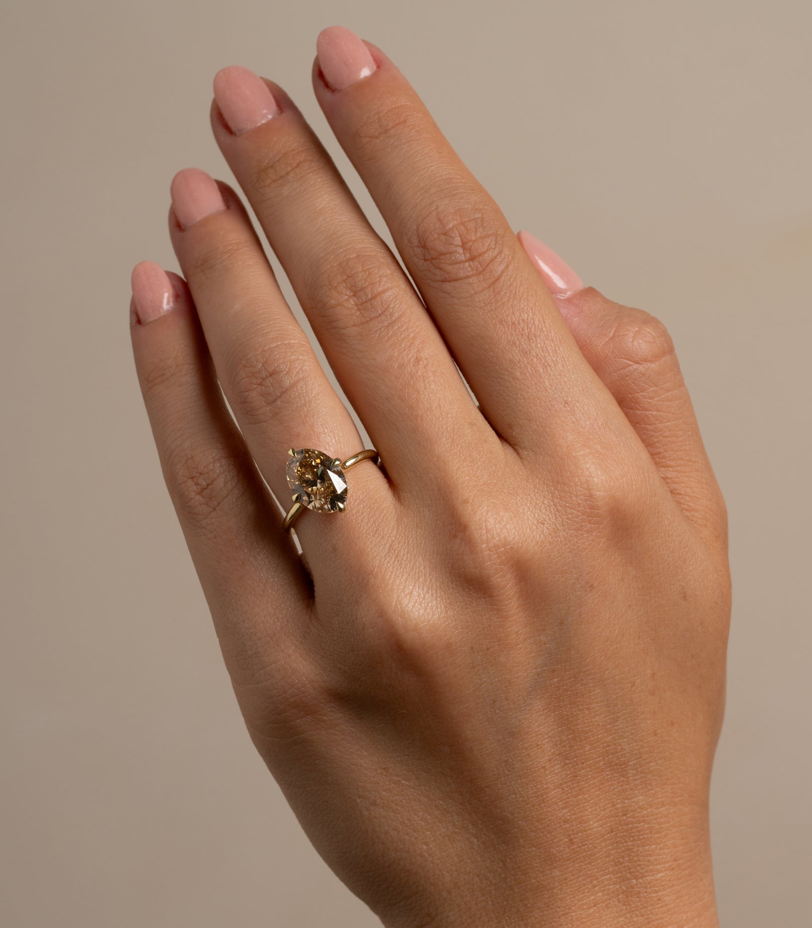 4 Carat Oval Champagne Diamond Engagement Ring for Women - Vintage Style Wedding Band, Promise Ring, Anniversary Gift - Perfect for Proposals, Bridal Jewelry, and Special Occasions