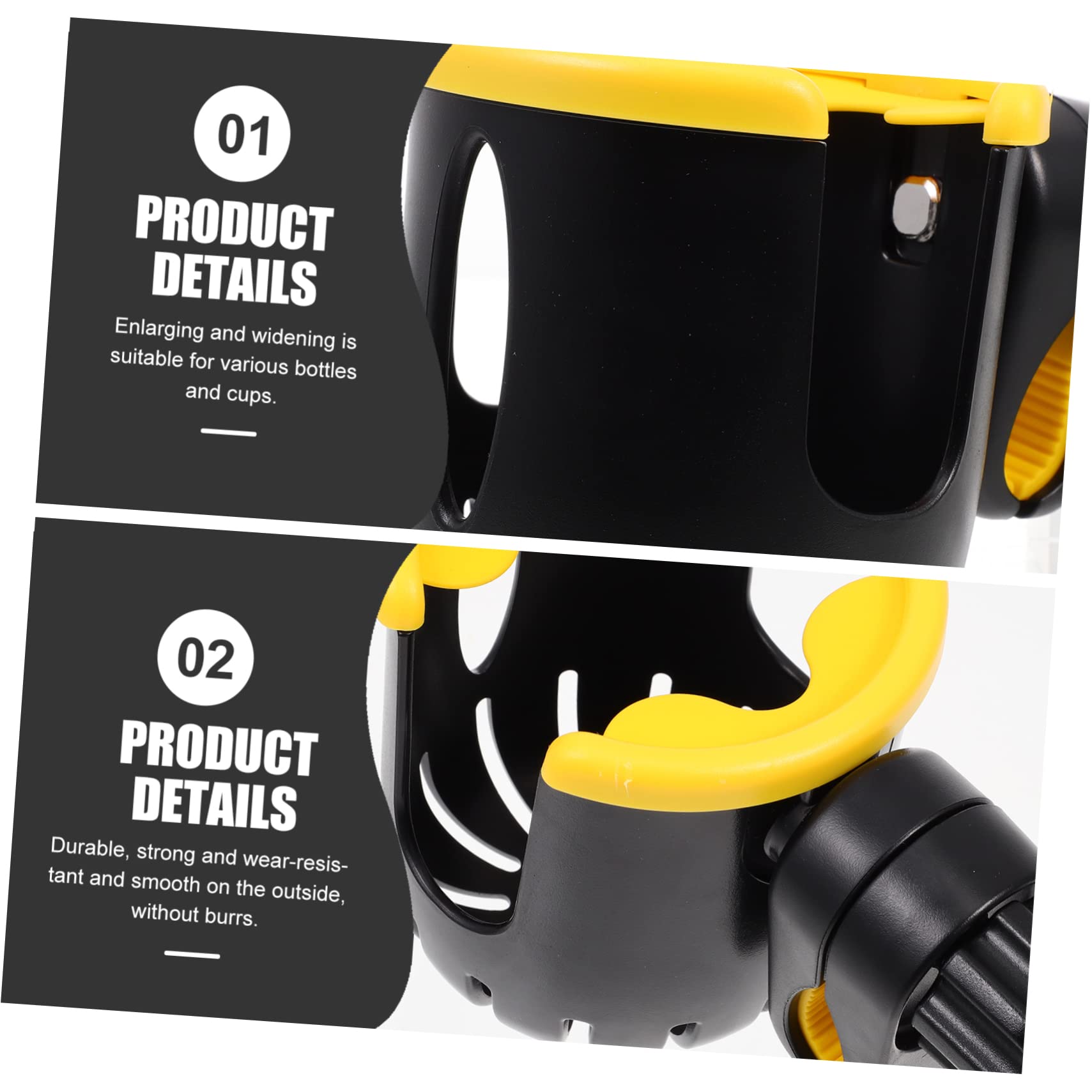 VOSAREA 3-Pack Stroller Cup Holder with Adjustable Straps - Universal Stroller Bottle Holder for Baby Feeding, Water Bottles & Phone Stand - Perfect for Strollers, Scooters, Wheelchairs & Shopping Carts
