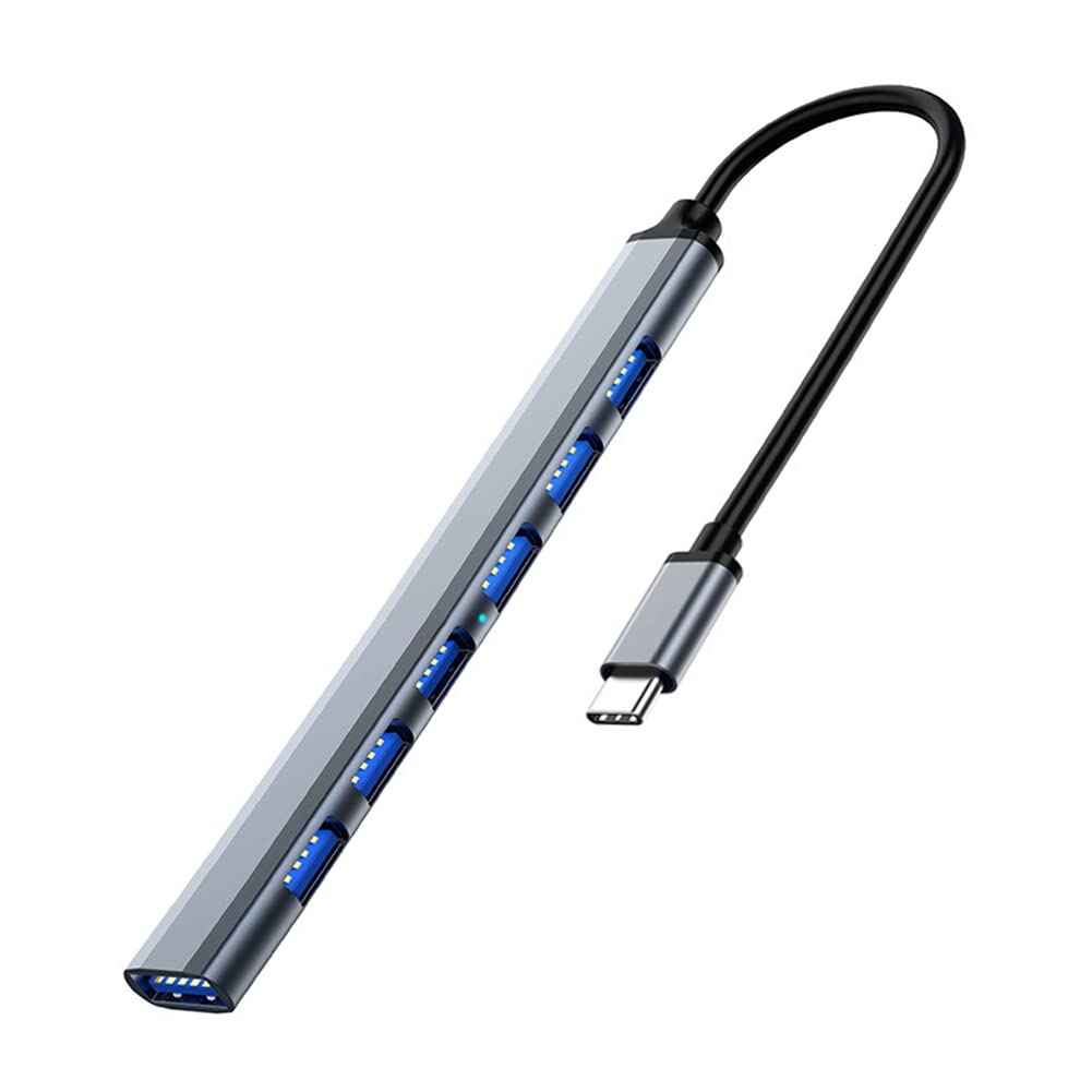 7-in-1 USB C Hub with USB 3.0 & 2.0 Ports - Multi-Port USB Splitter & Extender for Laptop, MacBook, iPad - Perfect for Office, Travel & Home Use