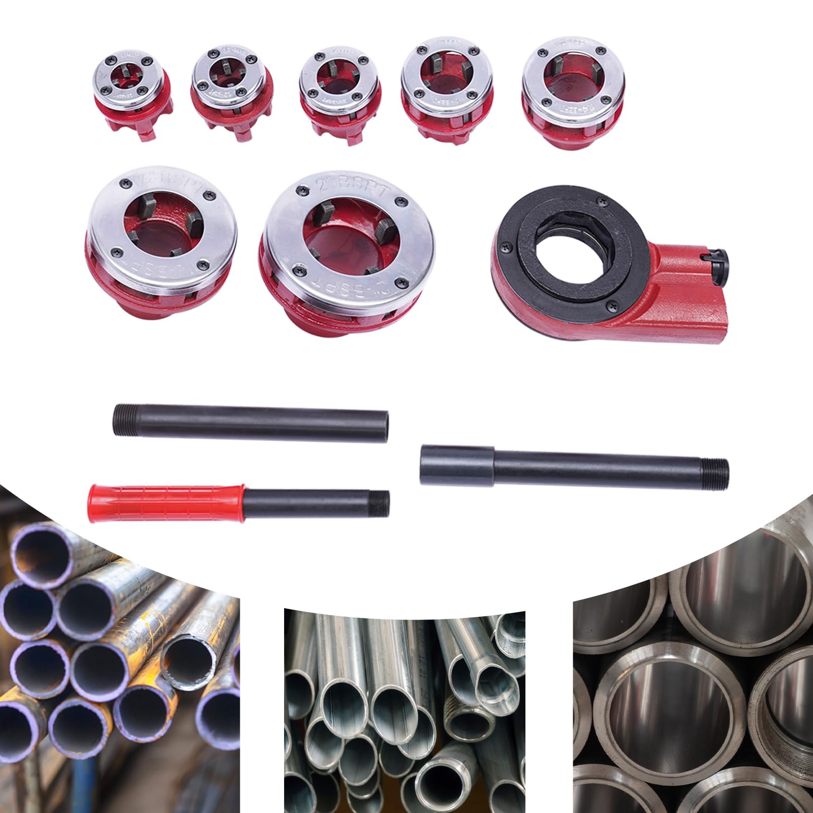 OUKANING 7-Size Ratchet Pipe Threader Kit - 3/8