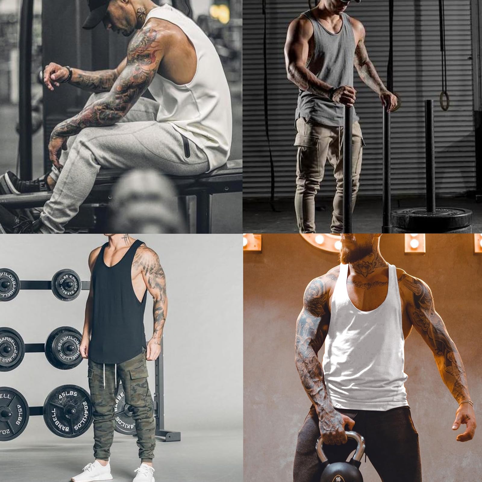 Wowcarbazole Men's Gym Muscle Tank Tops - Breathable Bodybuilding Cut Open Vest, Sleeveless Workout Shirts for Fitness & Training - Perfect for Gym, Weightlifting, Running and Outdoor Sports