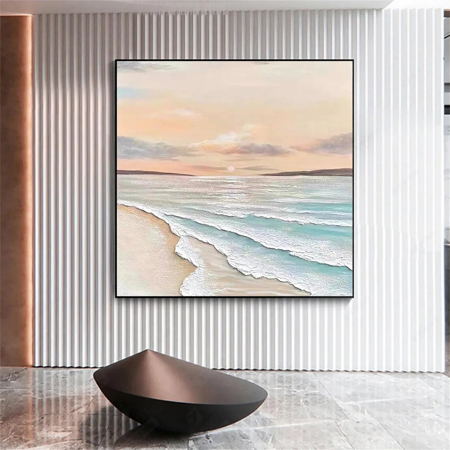 Ocean And Sky Painting #OS 162 - Handmade Canvas Wall Art for Home & Office Decor - Perfect for Living Room, Bedroom or Beach House