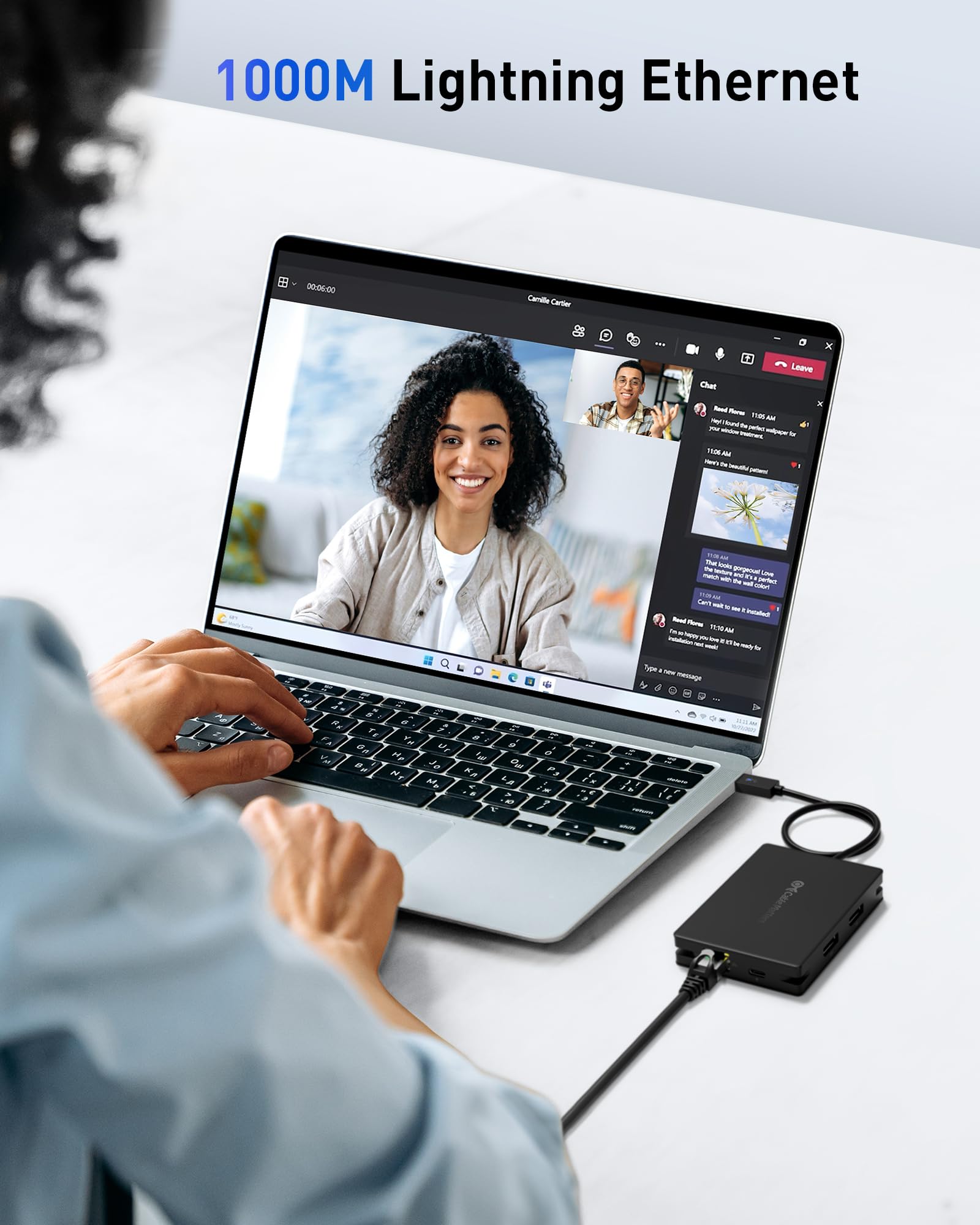 Cable Matters 8-in-1 USB4 Hub with 40Gbps Speed | Dual 4K@60Hz & Single 8K@60Hz DisplayPort | 100W PD Charging | Gigabit Ethernet | Thunderbolt 4 Compatible for XPS, Surface Pro, iPad Pro | Perfect for Home Office & Gaming Setup